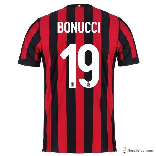 Camiseta AC Milan Replica Primera Ropa Bonucci 2017/18